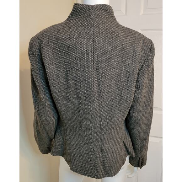 Lauren Ralph Lauren Tweed Gray Charcoal Tailored Blazer 4 Button 14 Fully Lined - Picture 3 of 9